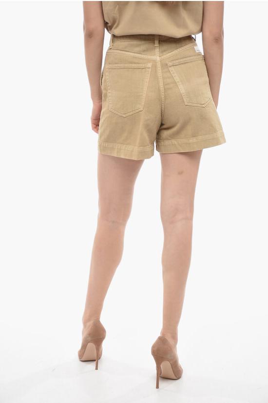  나인인더모닝 데님 숏팬츠 MH05 T59CAMEL Brown - NINE IN THE MORNING