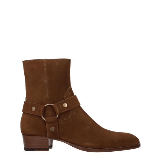 24FW 생로랑 스웨이드 하네스 와이어트 부츠 443190BPN005710