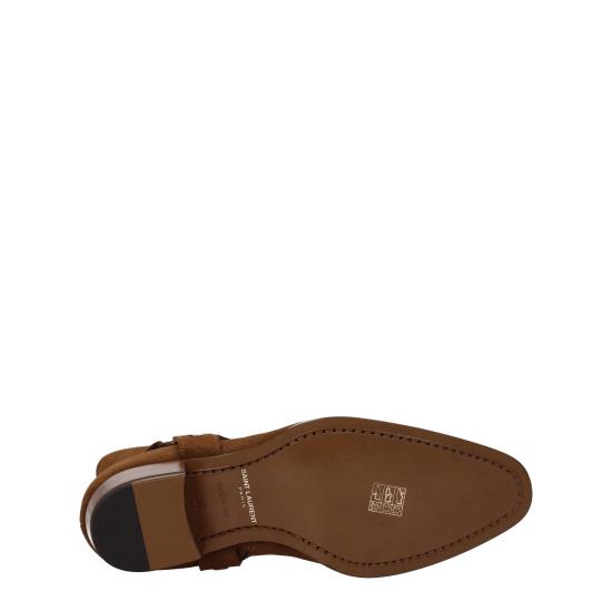 24FW 생로랑 스웨이드 하네스 와이어트 부츠 443190BPN005710 - SAINT LAURENT