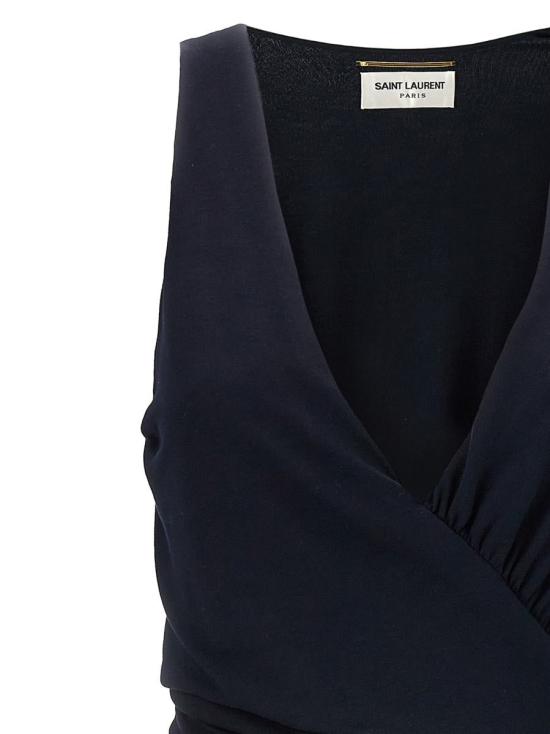  생로랑 미디 원피스 776444Y3I394140 BLUE - SAINT LAURENT