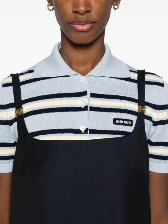 24FW 미우미우 숏 원피스 MF5429SOOO11AD F0008 BLEU - MIU MIU