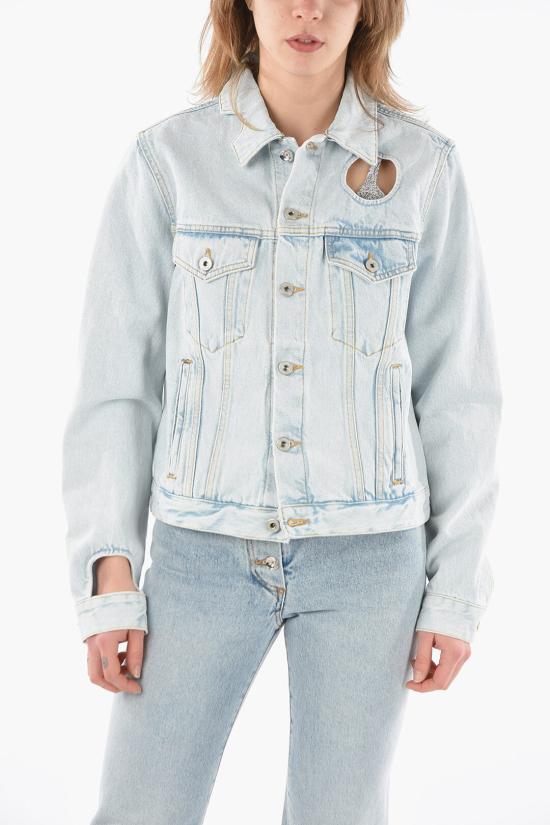  오프화이트 데님 자켓 OWYE027C99DEN003 Light blue
