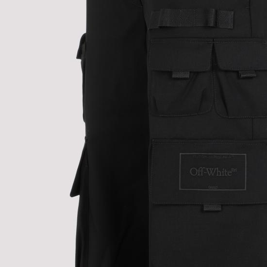  오프화이트 스트레이트 팬츠 OWCF017S24FAB001 1010 BLACK BLACK - OFF WHITE