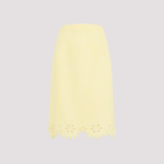  보테가베네타 미디 스커트 786538 V4B00 9242 CHALK BANANA - BOTTEGA VENETA