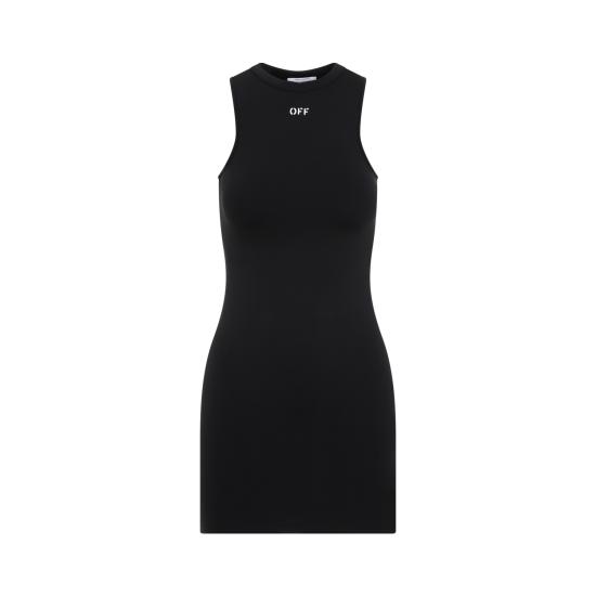  오프화이트 숏 원피스 OWDB463C99JER001 1001 BLACK WHITE - OFF WHITE