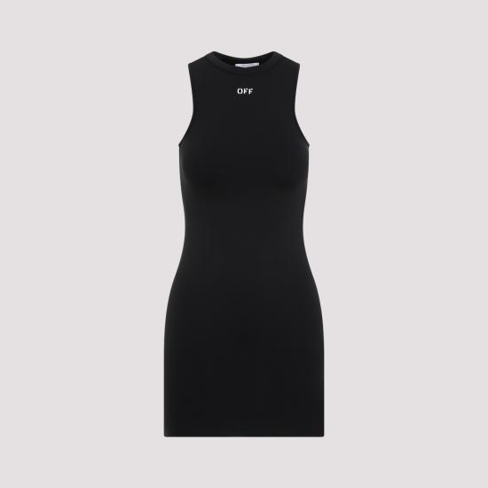  오프화이트 숏 원피스 OWDB463C99JER001 1001 BLACK WHITE - OFF WHITE