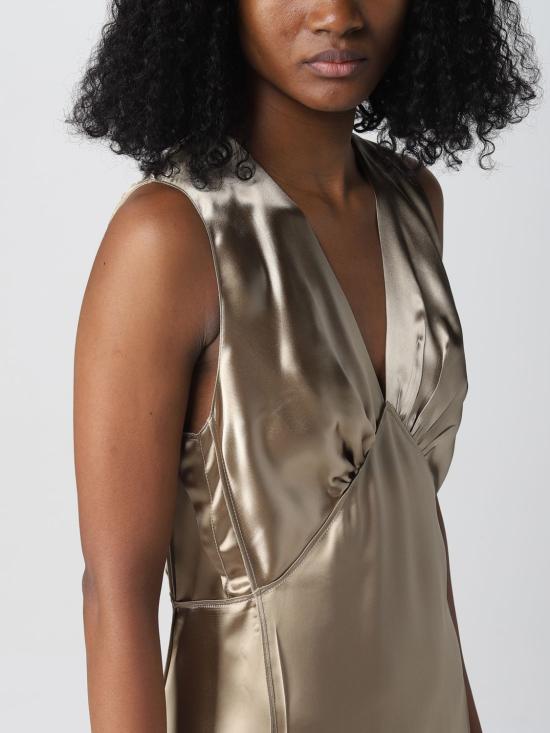  보테가베네타 미디 원피스 723022V2LC0 9640 Gold - BOTTEGA VENETA