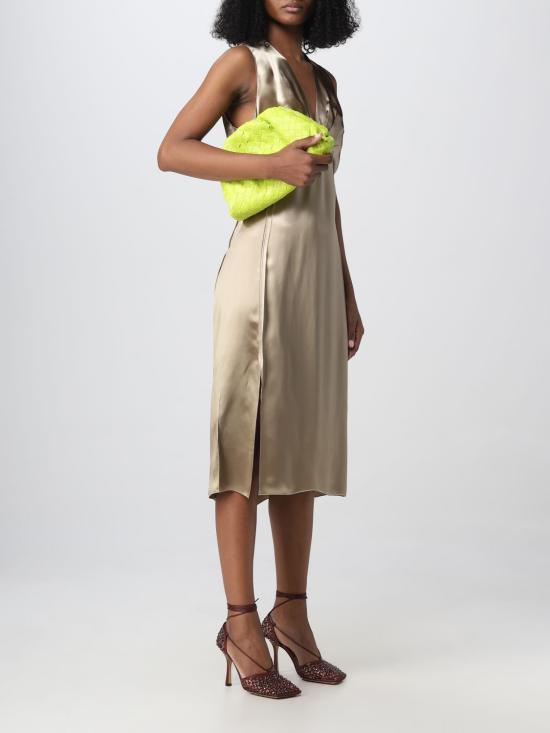  보테가베네타 미디 원피스 723022V2LC0 9640 Gold - BOTTEGA VENETA