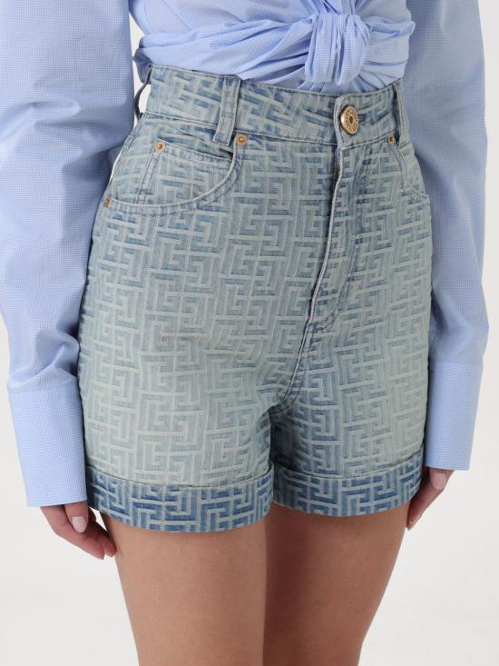  발망 숏팬츠 CF1MA100DD27 6FF Blue - BALMAIN