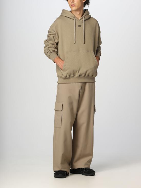 25FW 오프화이트 후드 티셔츠 OMBB085F23FLE019 6110 Beige - OFF WHITE