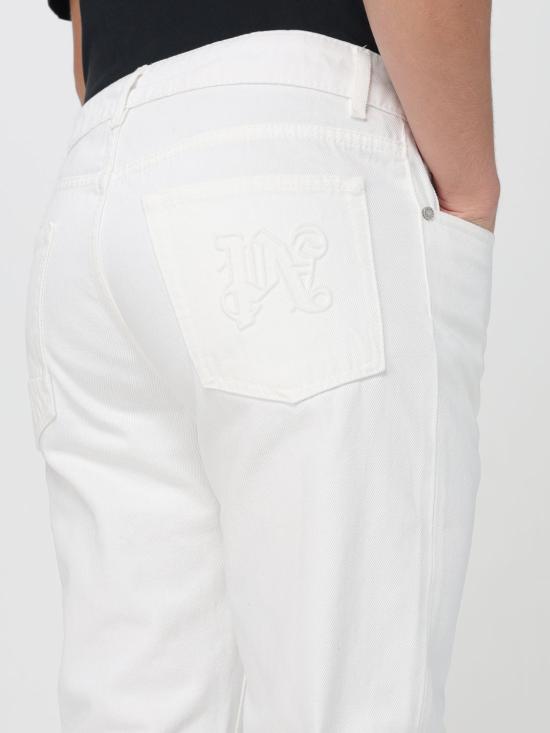 25FW 팜앤젤스 스트레이트 팬츠 PMYA039R24DEN002 0310 White - PALM ANGELS