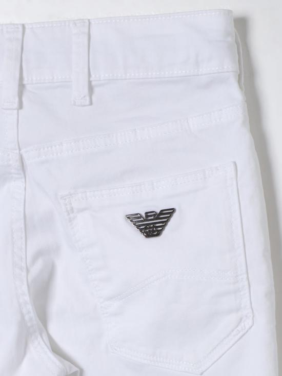  [키즈] 엠포리오 아르마니 스트레이트 팬츠 8N4J064N7LZ 0100 White - EMPORIO ARMANI