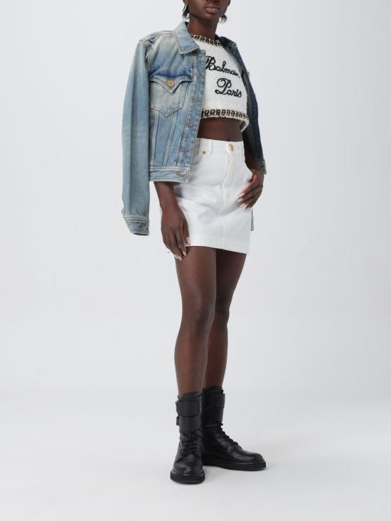  발망 데님 자켓 CF1TC130DE04 6FF Blue - BALMAIN