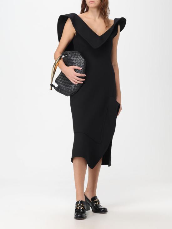  보테가베네타 미디 원피스 756689 VKPH0 1000 Black - BOTTEGA VENETA