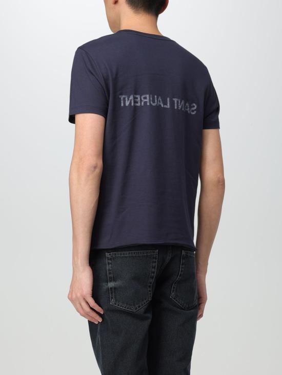 25FW 생로랑 리버스 티셔츠 663278Y37AW 4145 Blue - SAINT LAURENT