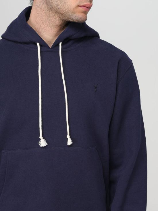 25FW 생로랑 후드 티셔츠 778464Y36SW 4140 Blue - SAINT LAURENT