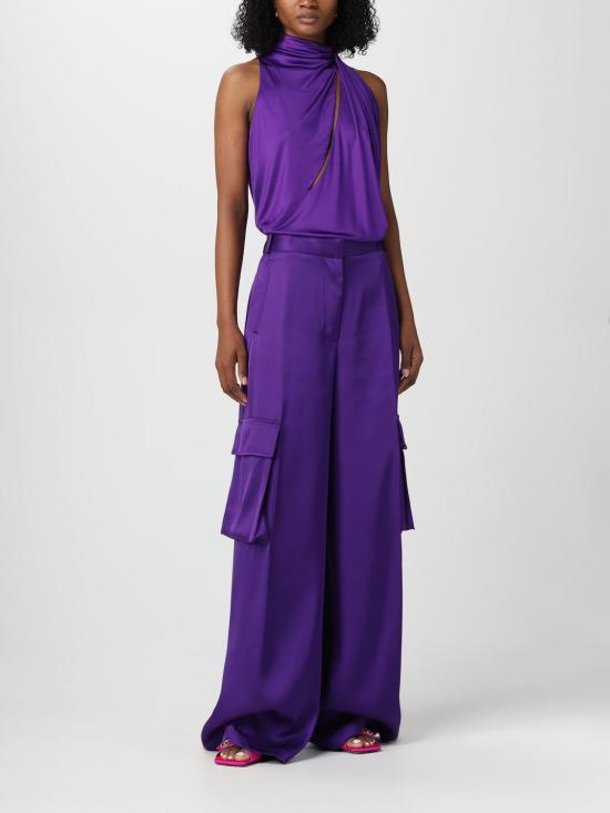 25FW 베르사체 스트레이트 팬츠 10098441A06838 1LD60 Violet - VERSACE