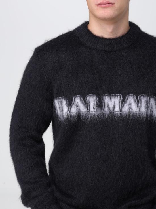 25FW 발망 긴팔 티셔츠 BH0KD000KF38 EAB Black - BALMAIN