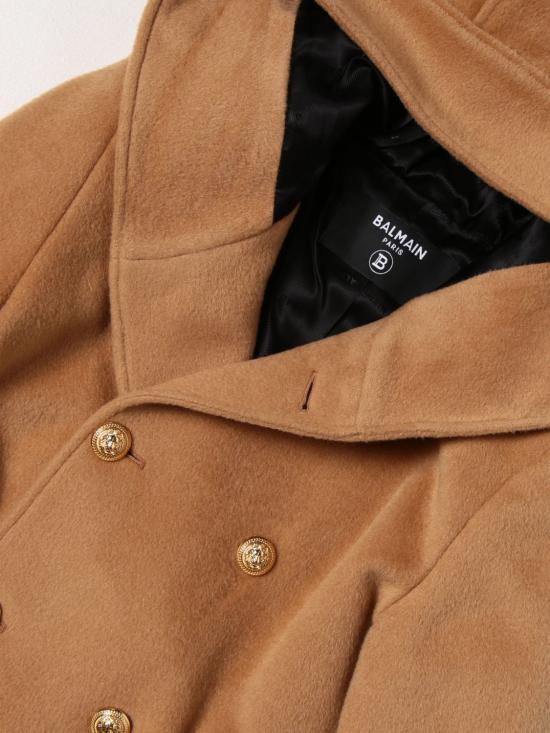 25FW [키즈] 발망 코트 BT2Q50E0124 119 Brown - BALMAIN