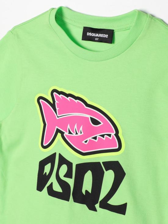 25FW [키즈] 디스퀘어드2 티셔츠 DQ2371D004G DQ511 Green - DSQUARED2