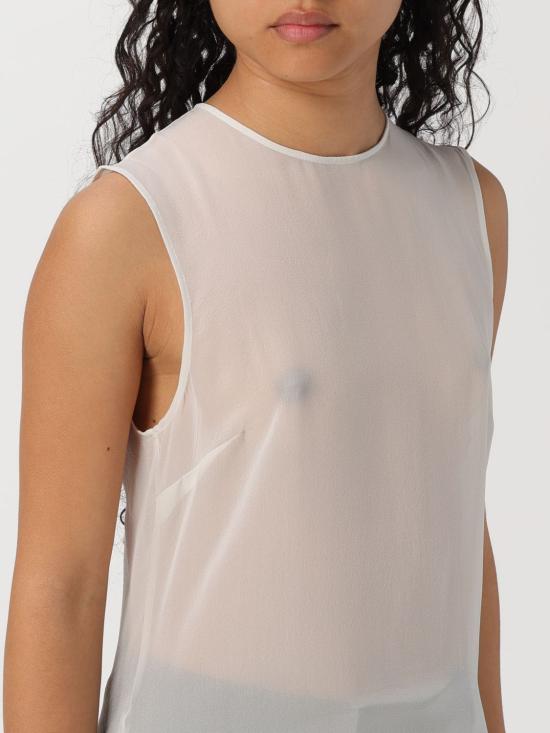  아미 민소매 티셔츠 FTK201SE0008 193 White - AMI