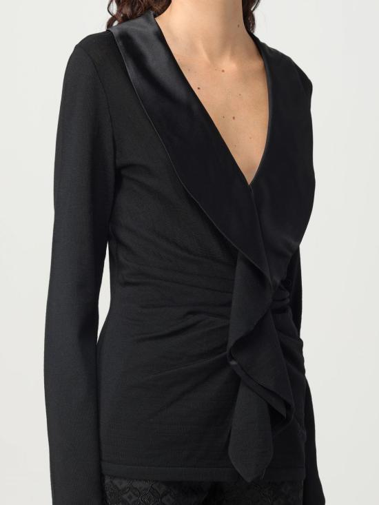 25FW 알베르타 페레티 긴팔 티셔츠 09165100 555 Black - ALBERTA FERRETTI