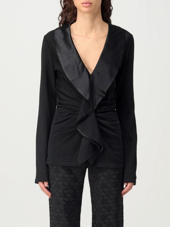 25FW 알베르타 페레티 긴팔 티셔츠 09165100 555 Black