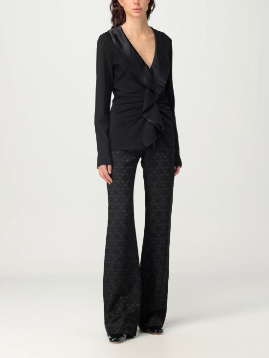 25FW 알베르타 페레티 긴팔 티셔츠 09165100 555 Black - ALBERTA FERRETTI