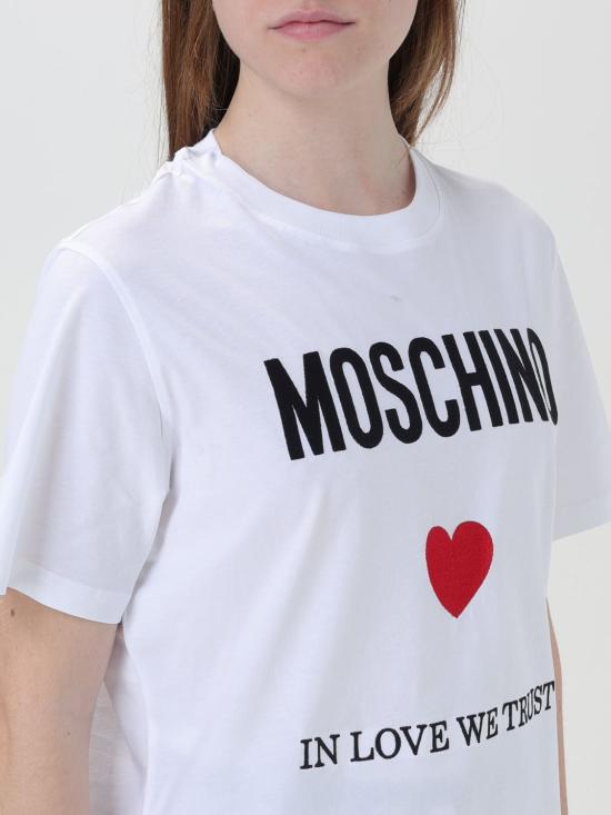25FW 모스키노 반팔 티셔츠 07030541 2001 White - MOSCHINO