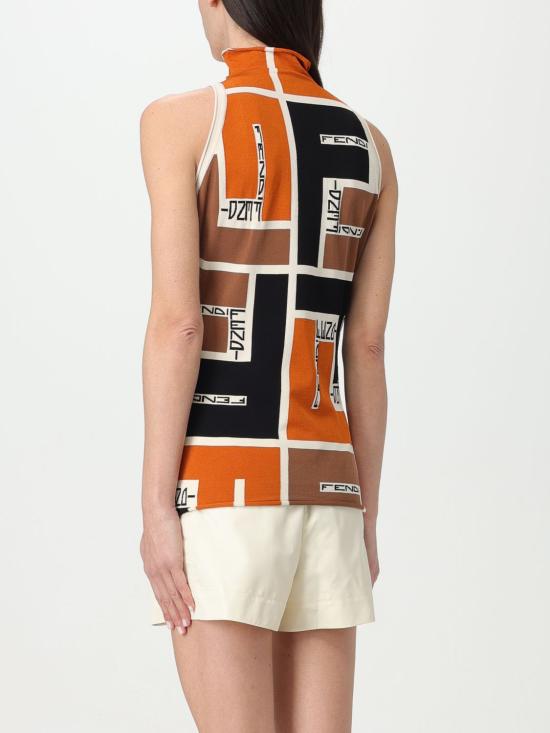  펜디 민소매 티셔츠 FZXB84ARV2 F1NZQ Beige - FENDI