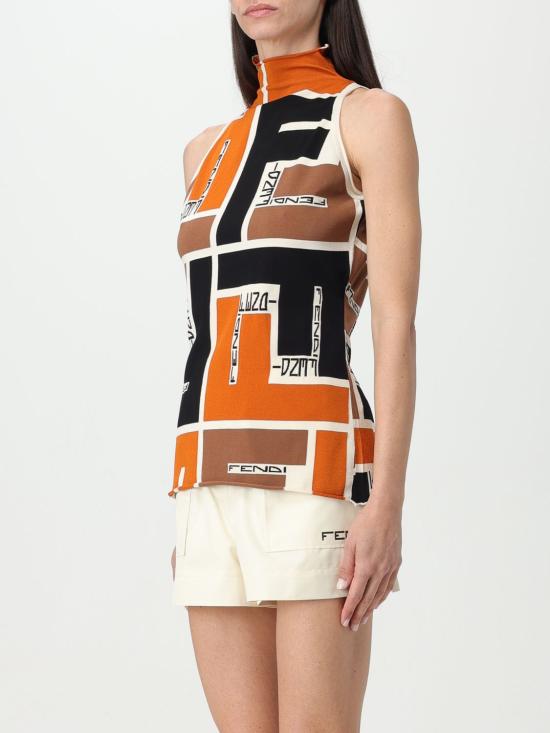  펜디 민소매 티셔츠 FZXB84ARV2 F1NZQ Beige - FENDI