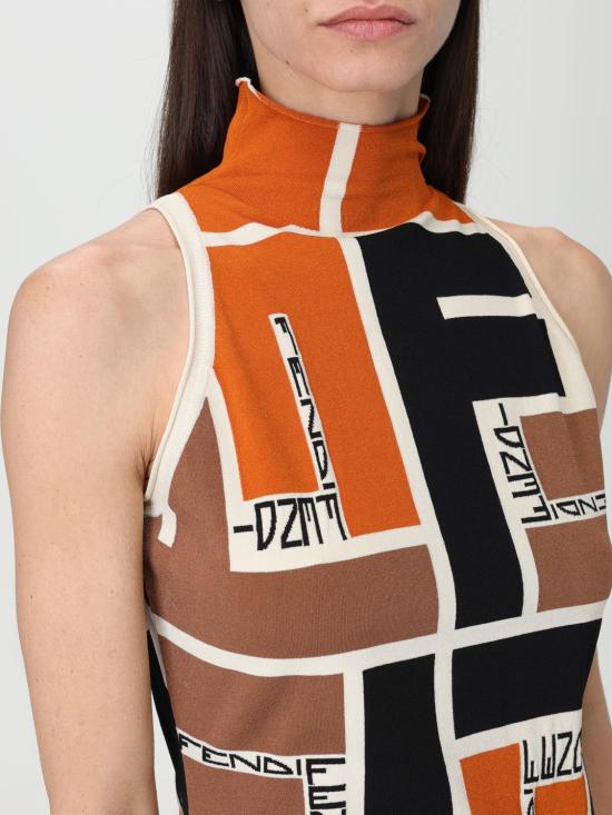  펜디 민소매 티셔츠 FZXB84ARV2 F1NZQ Beige - FENDI