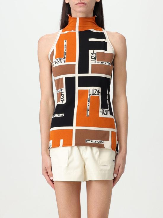  펜디 민소매 티셔츠 FZXB84ARV2 F1NZQ Beige