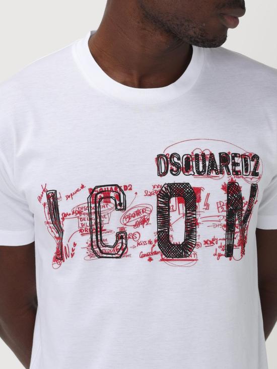  디스퀘어드2 반팔 티셔츠 S79GC0084S23009 100 White - DSQUARED2