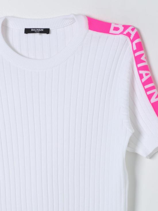 25FW [키즈] 발망 원피스 BU1D41X0157 100FU White - BALMAIN