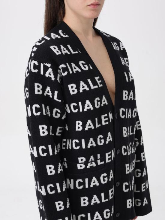  발렌시아가 가디건 766414T1673 1070 Black - BALENCIAGA