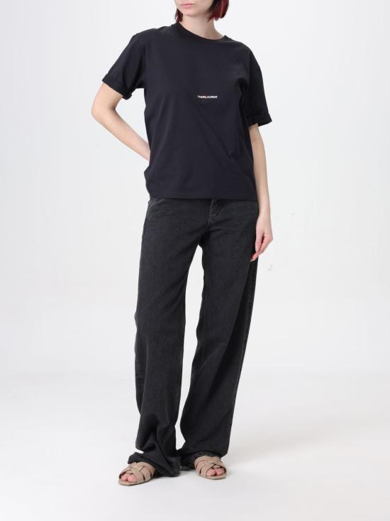 25FW 생로랑 반팔 티셔츠 460876YB2DQ 1000 Black - SAINT LAURENT