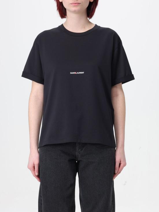 25FW 생로랑 반팔 티셔츠 460876YB2DQ 1000 Black