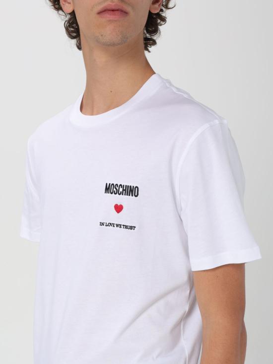  모스키노 반팔 티셔츠 07200241 1001 White - MOSCHINO