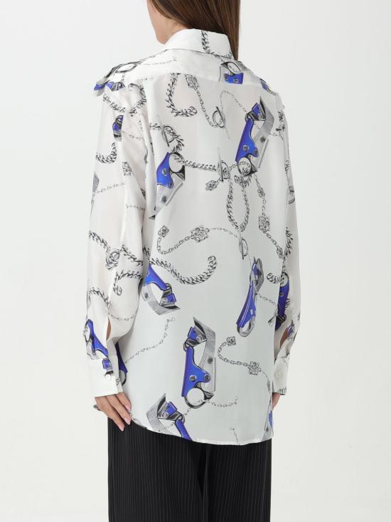 25FW 버버리 나이트 프린트 실크 셔츠 8090714 Blue - BURBERRY