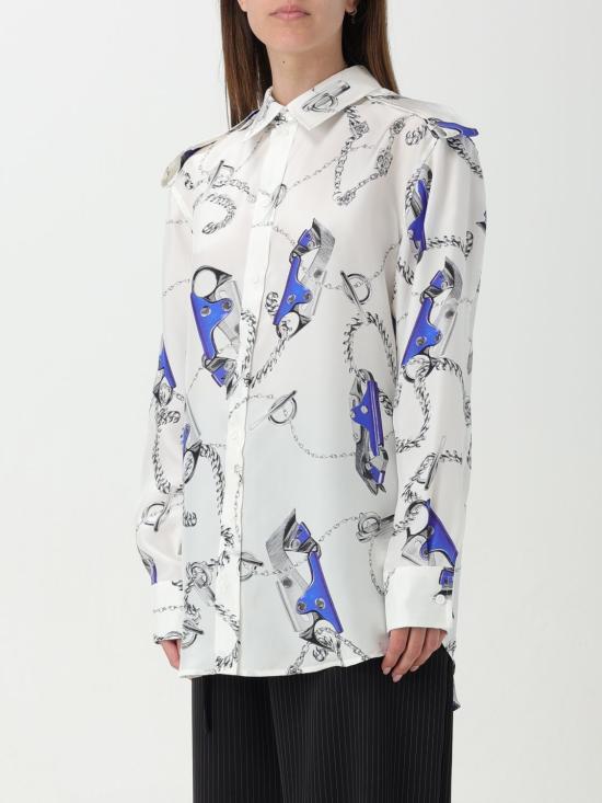 25FW 버버리 나이트 프린트 실크 셔츠 8090714 Blue - BURBERRY