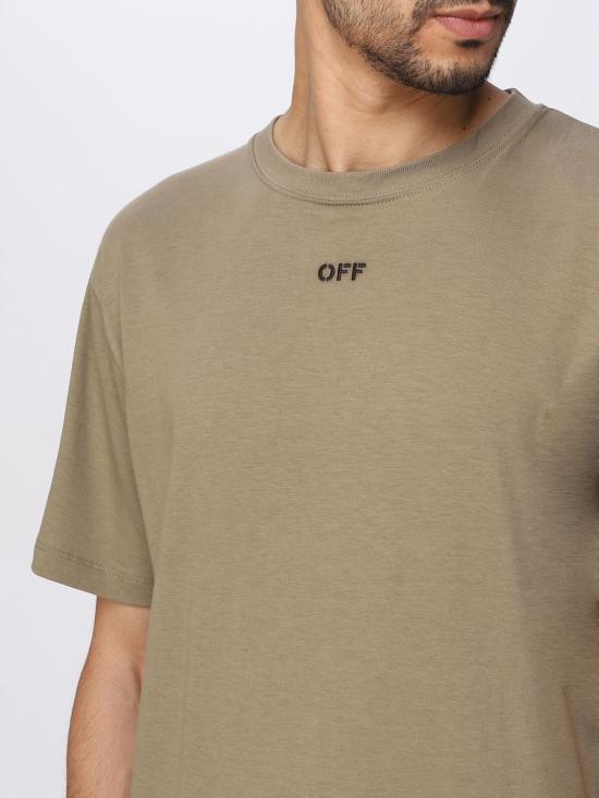 25FW 오프화이트 반팔 티셔츠 OMAA027F23JER008 6110 Beige - OFF WHITE