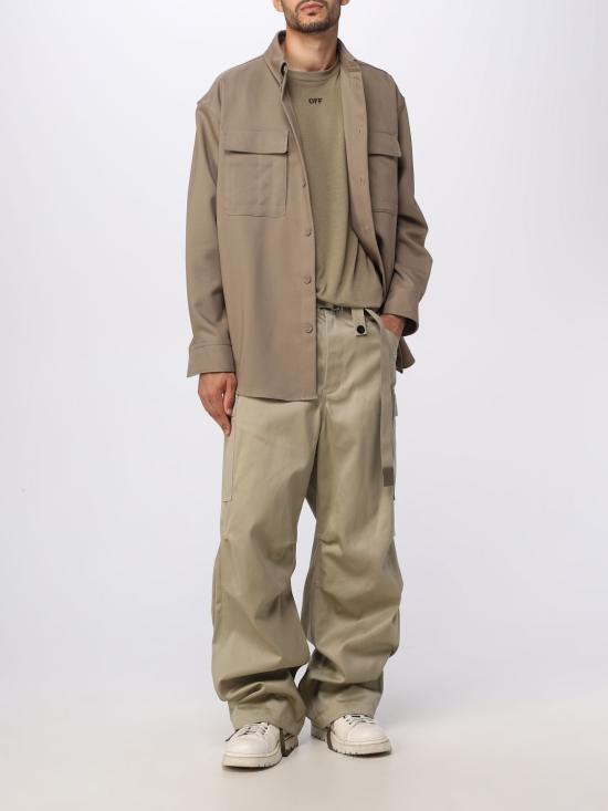 25FW 오프화이트 반팔 티셔츠 OMAA027F23JER008 6110 Beige - OFF WHITE