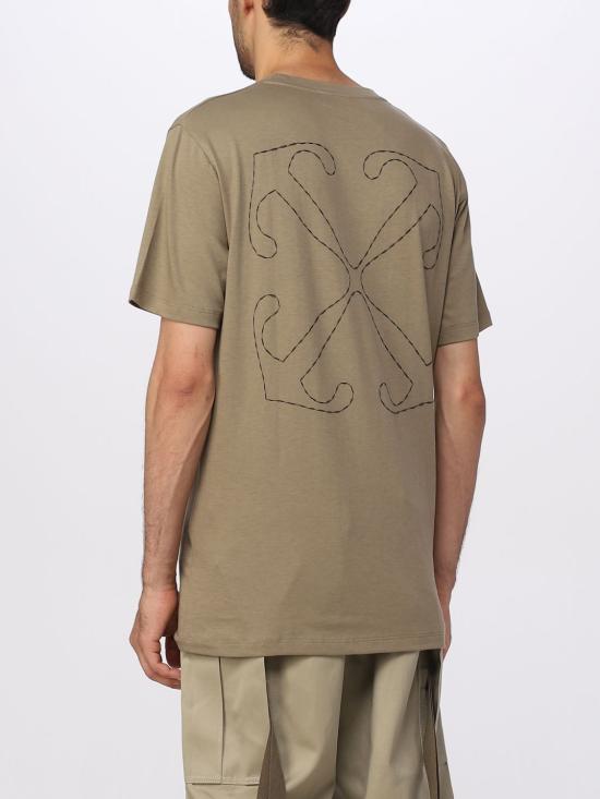 25FW 오프화이트 반팔 티셔츠 OMAA027F23JER008 6110 Beige - OFF WHITE