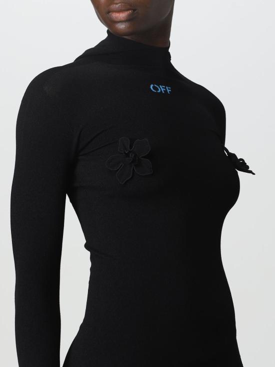 25FW 오프화이트 롱 원피스 OWHI090S23KNI001 1045 Black - OFF WHITE