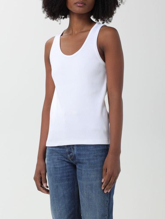  보테가베네타  스트레치 코튼 민소매 티셔츠 715043 V2I50 9071 Yellow Cream - BOTTEGA VENETA