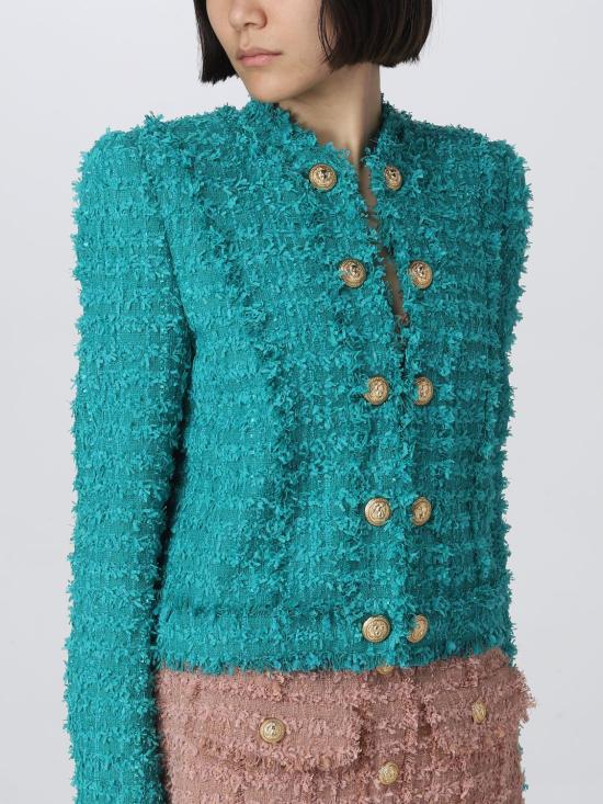  발망 자켓 AF1SK318XE36 7CG Turquoise - BALMAIN