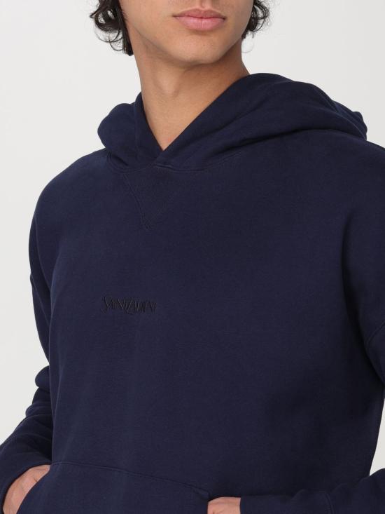25FW 생로랑 후드 티셔츠 773358Y36SW 4140 Blue - SAINT LAURENT