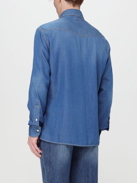 26SS 브루넬로 쿠치넬리 긴팔 셔츠 MR6834008 COM47 Blue 1 - BRUNELLO CUCINELLI