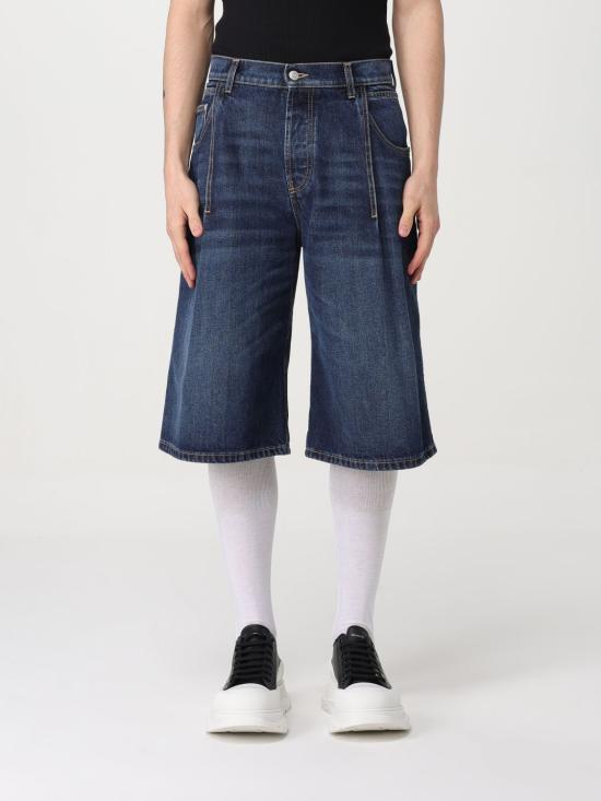  알렉산더 맥퀸 데님 숏팬츠 765475QYAAQ 4211 Blue